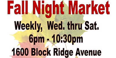 Ridge Avenue "Fall" NIGHT MARKET 19130
