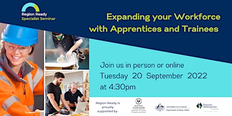 Expanding your Workforce with Apprentices and Trainees (In Person) primary image