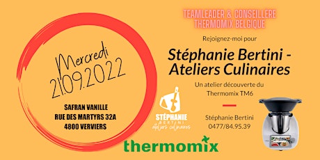 Primaire afbeelding van Atelier découverte Thermomix TM6 - Safran Vanille Verviers