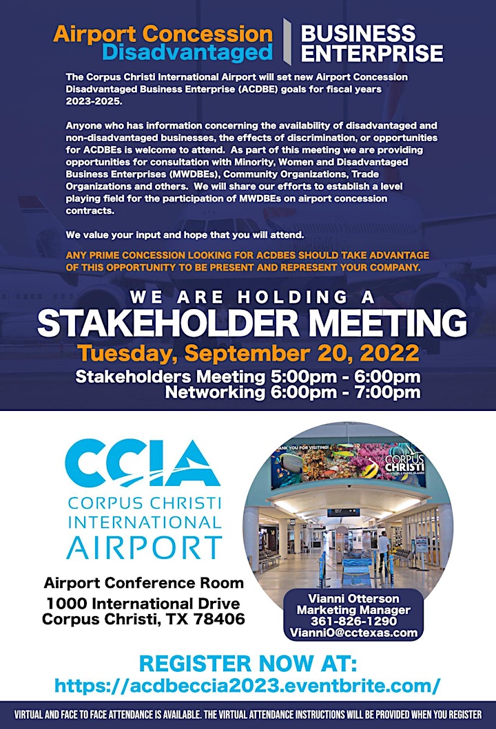 Corpus Christi International Airport In-Person and Virtual Outreach Event image