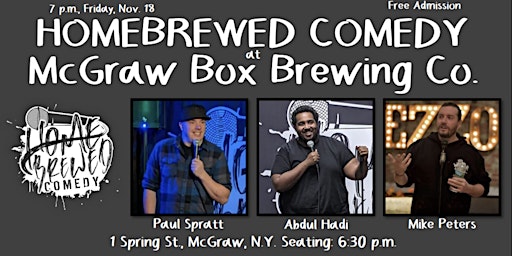 Homebrewed Comedy at McGraw Box Brewing Co.