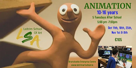 Animation, 10 -16 yrs, Tue , 5-7pm, Oct 11th, 18th, 25th, Nov  1st &  8th