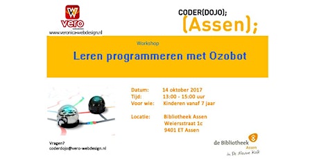 Primaire afbeelding van CoderDojo Assen 13e Editie - Leren programmeren met Ozobot