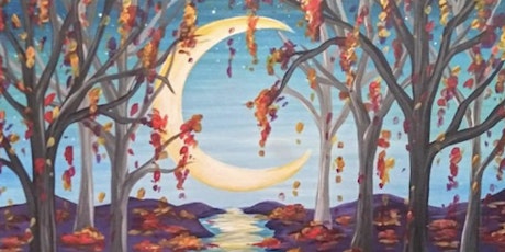 Virtual Painting Fall Moon Reflections