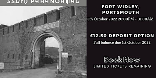 Fort Widley, Portsmouth - Ghost Hunt - 16+