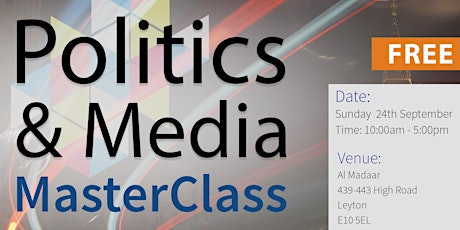 Politics and Media Masterclass primary image