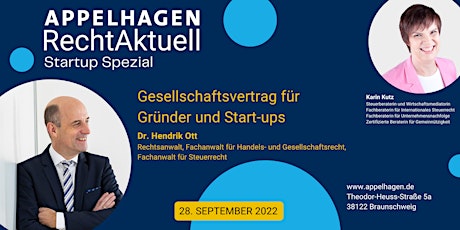 APPELHAGEN RechtAktuell - Start-Up Spezial - 28.09.2022