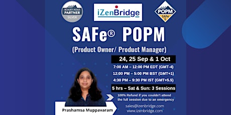 SAFe Product Owner/ Product Manager – Virtual 24, 25 September & 1 October