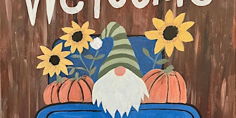 "Fall Gnome Welcome" canvas paint event @ Red's Cafe in Southwick 10/6/22