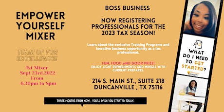 Boss Business / Empower Yourself Mixer "Tuition Free Tax School"