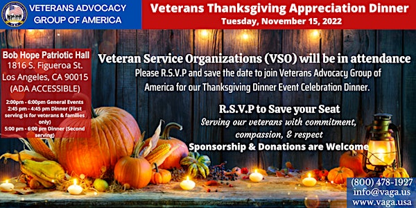 6th Annual Veterans Appreciation Thanksgiving Dinner