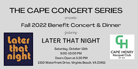 The Cape Concert Series-Fall 2022 Benefit Concert