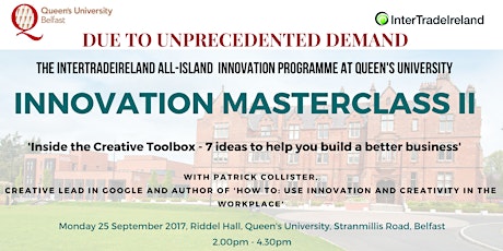 Additional Innovation Masterclass by Patrick Collister - 'Inside the Creative Toolbox - 7 Ideas to Help you Build a Better Business' primary image