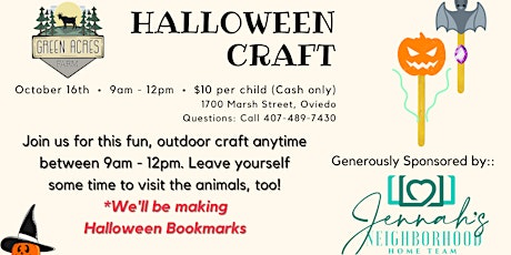 Immagine principale di Halloween Craft at Green Acres Farm Oviedo 