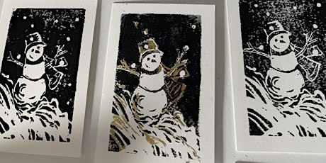 Cartes de Noël imprimées à la linogravure/Linocut printing Christmas Cards