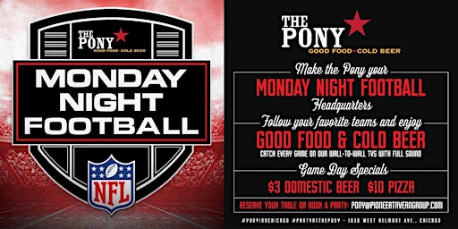 Monday Night Football at The Pony Inn