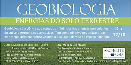 Imagem principal do evento GEOBIOLOGIA - ENERGIAS DO SOLO TERRESTRE