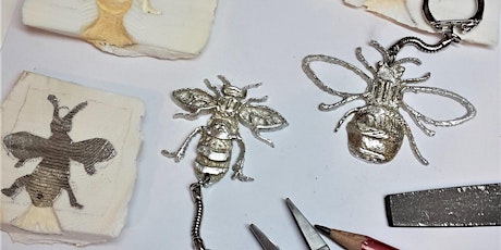 Manchester bee pewter keyring workshop  using cuttlefish casting -afternoon