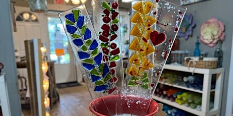 Set of 4 Garden Glass Stakes Fused Glass Class