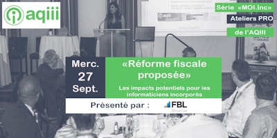 Atelier-formation "Réforme fiscale" : CROISSANCE 301