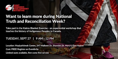 JEDI's Truth & Reconciliation Day Event: Free Blanket Exercise