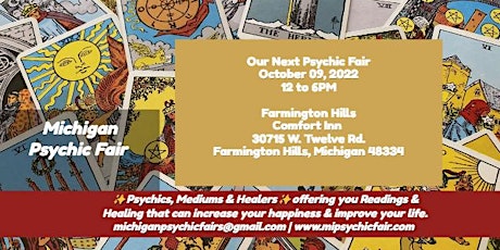 Michigan Psychic Fair - October 9, , 2022, Farmington Hills  Comfort Inn