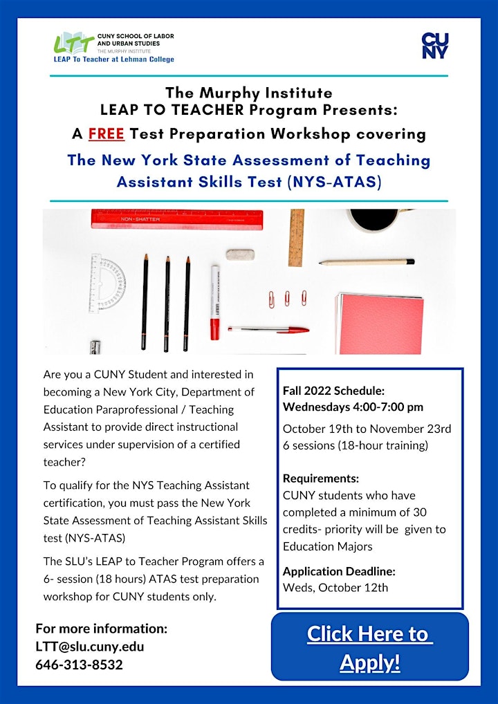 Fall 2022 NYS-ATAS Test Preparation Workshop image