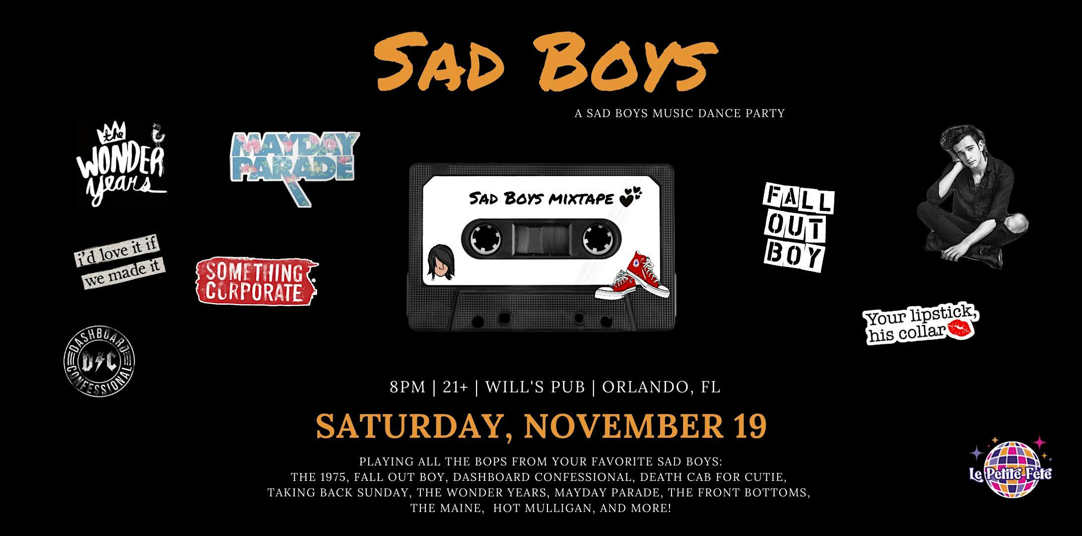A Sad Boys Music Dance Party in Orlando at Will's Pub