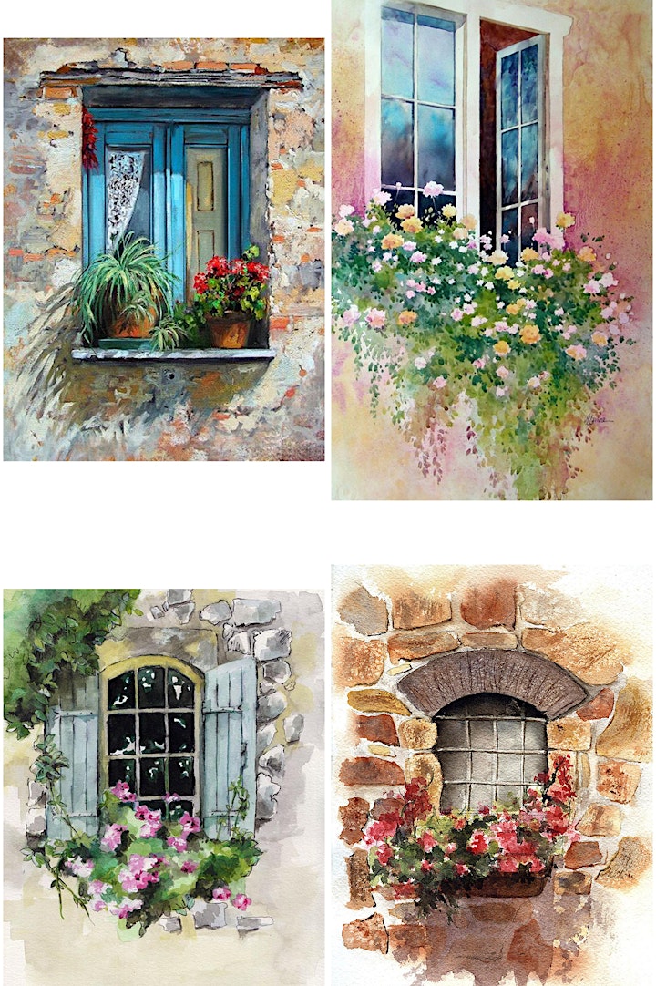Colorful Textures of Doors and Windows in Watercolors with Phyllis Gubins image