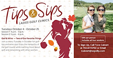 Tips and Sips Golf Clinic | Tuesdays | Oct. 4th-25th
