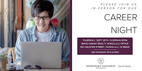 Career Night with Berkshire Hathaway HomeServices Hawai'i Realty