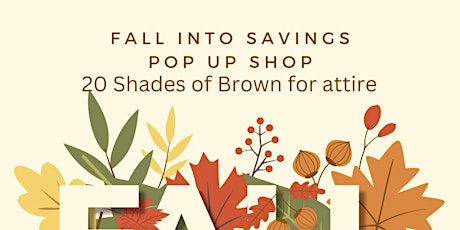 Fall Into Savings Pop up Shop