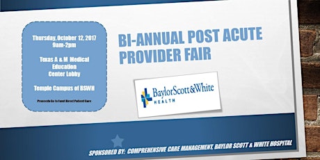 Bi-Annual Post-Acute Provider Fair October 2017 primary image