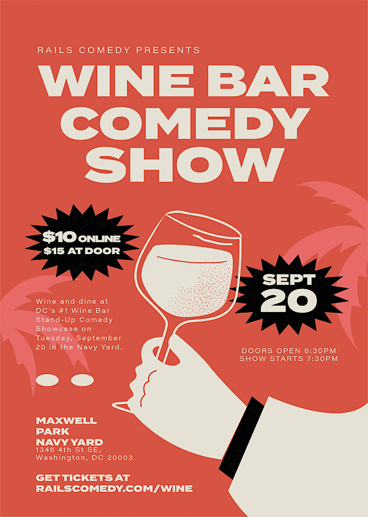 Wine Bar Comedy Show at Maxwell Park Navy Yard (Stand-Up Comedy Showcase) image