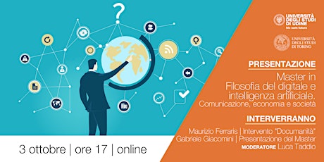 Imagen principal de PRESENTAZIONE | Master in "Filosofia del digitale" Uniud e UniTo