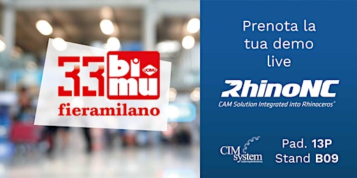 Live Demo del software CAM RhinoNC alla BI.MU 2022!