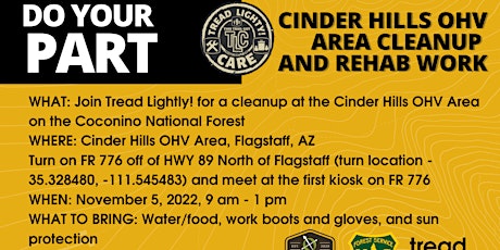 Cinder Hills OHV Area Cleanup  and Rehab Work
