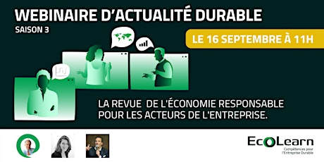 Image principale de Webinar d'Actualité Durable · Septembre 2022