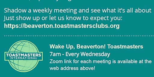 Weekly Toastmasters Meeting - Virtual