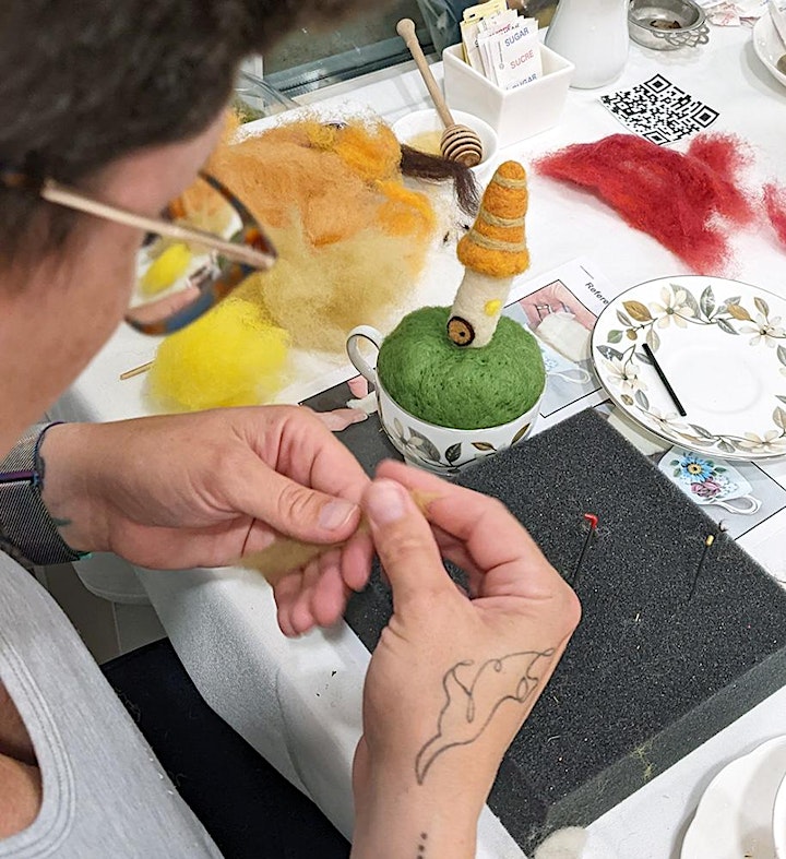 Needle Felt a Gnome Garden Teacup Diorama Workshop image