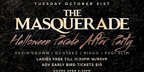THE MASQUERADE NYC Halloween Parade After Party NYC primary image