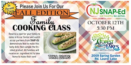 Fall Family Cooking Class - Presented by SNAP-Ed.