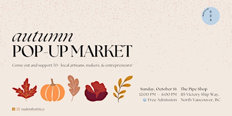 Autumn Pop-Up Market @ The Pipe Shop
