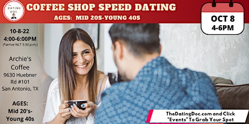 Coffee Shop Speed Dating (Ages: Mid 20s-Young 40s)