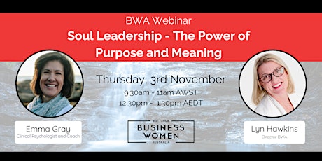 BWA Online Webinar: Soul Leadership - The Power of Purpose and Meaning