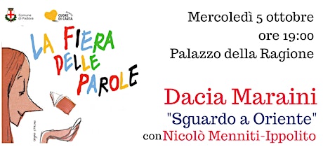 Dacia Maraini  "Sguardo a Oriente" con Nicolò Menniti-Ippolito