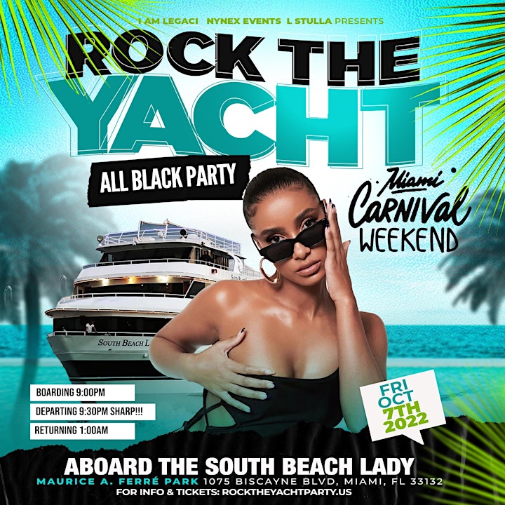 ROCK THE YACHT 2022 ANNUAL ALL BLACK YACHT PARTY MIAMI CARNIVAL image