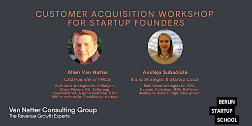 2.5-Day Customer Acquisition Workshop for Startup Founders.