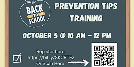 Back To School Prevention Tips Training: for School Staff and Professionals