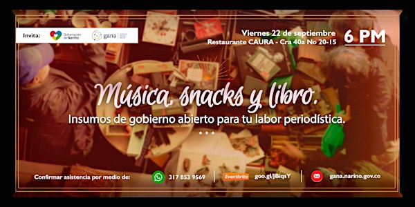 Snacks, música y libro, insumos de Gobierno Abierto de Nariño para tu labor periodística 